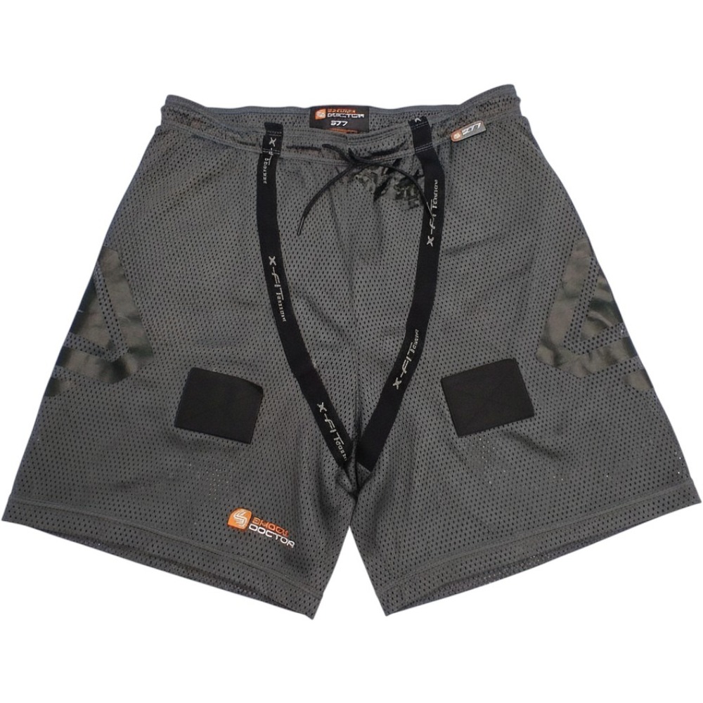 Shock Doctor 277 Core Loose Hockey Shorts XL Grey Mesh Protective Athletic